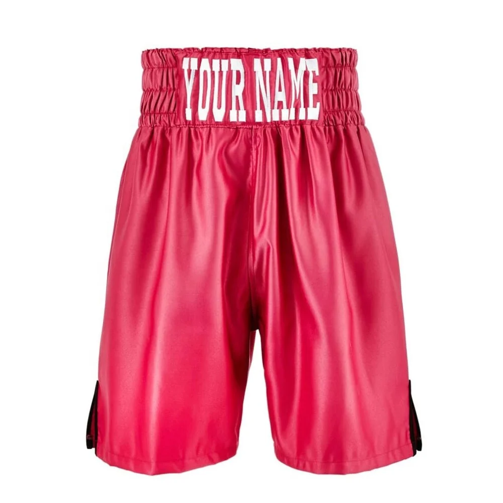 Satin Solid Colors Boxing Shorts Custom Logo MMA Trunks for Fighting Wholesale Trending Boxer Shorts