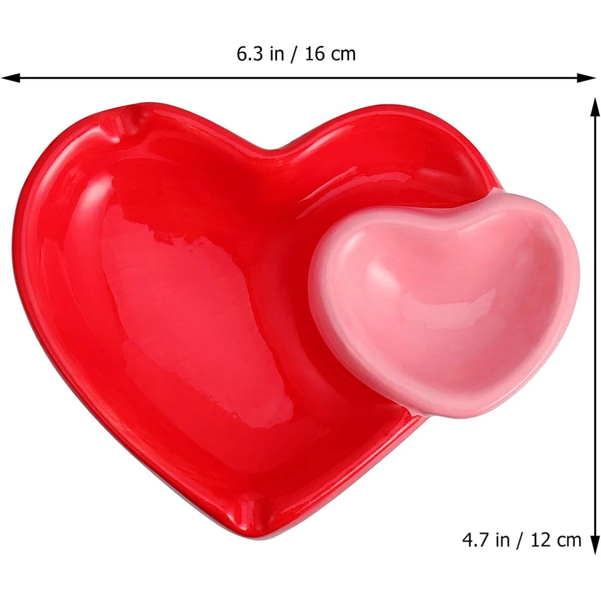 Custom Wholesale Cigarette Ashtrays Decorative Red Pink Heart Shape Ceramic Ashtray Multi- Function Cigarette Accessories