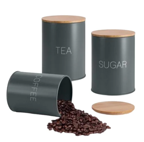 Metal Farmhouse Canister Metal High Selling Storage Bin Container Canister Tin Box for Home Kitchen