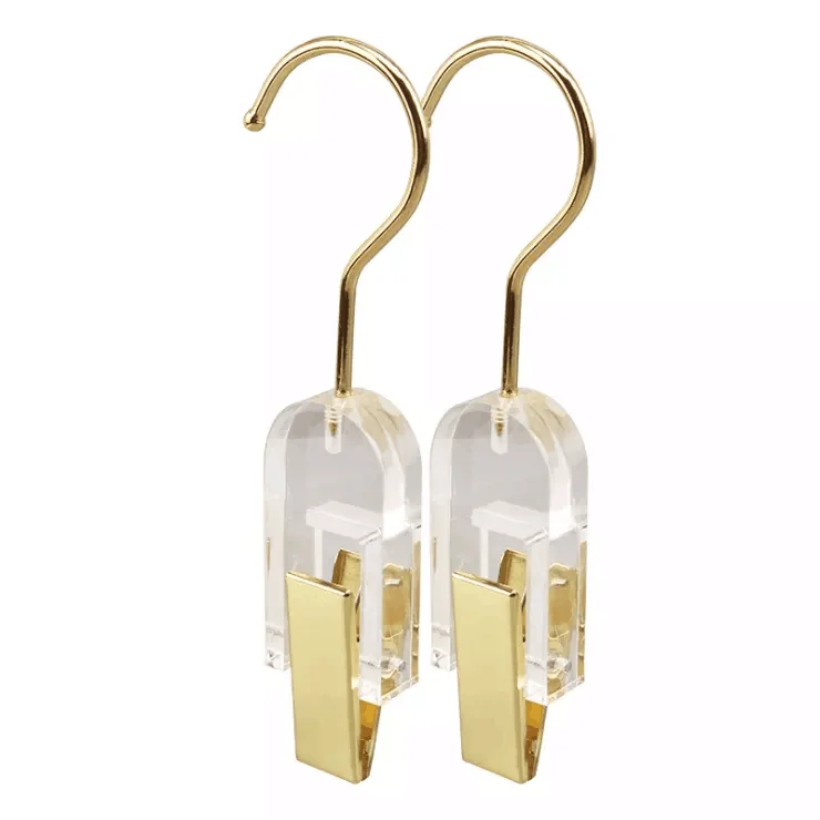 Boot Hangers 10 Pack Portable Gold Single Clip Shoe Sock Clips Clothespins Wholesale Beech Wood Luxury Carton Iron Natural Free