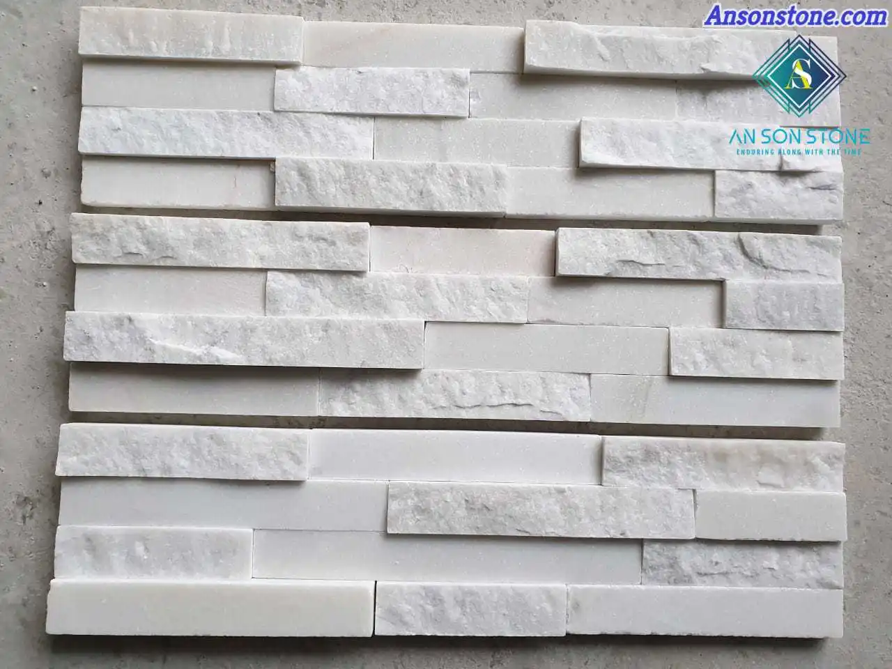 Pure White Marble Wall Panel 6 Lines For Interior And Exterior Design