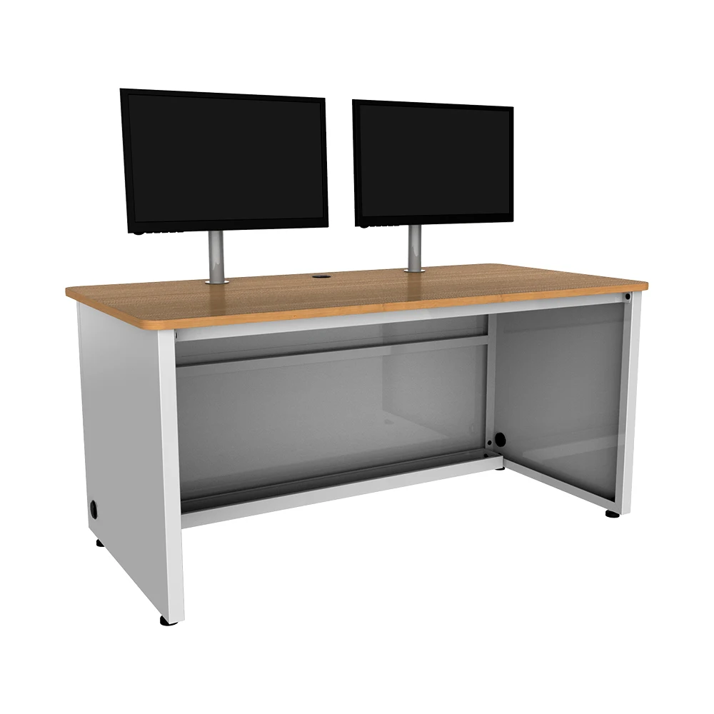 VersaDesk Enclosed Classroom Desk White/ Maple
