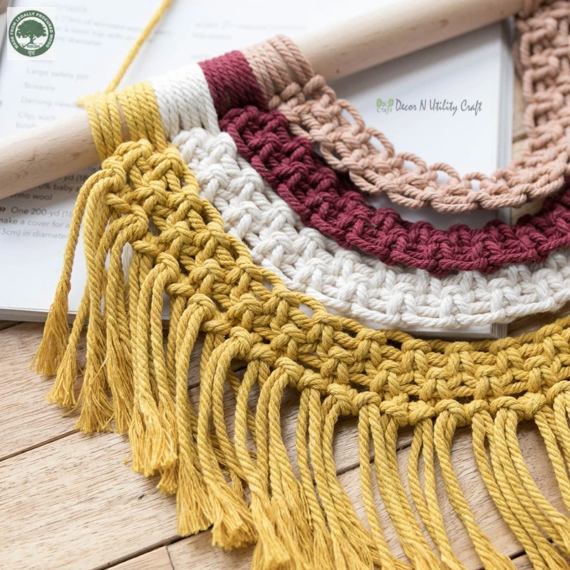 Hand-woven Macrame Rope Tapestry Wall Hanging Decoration Ornament