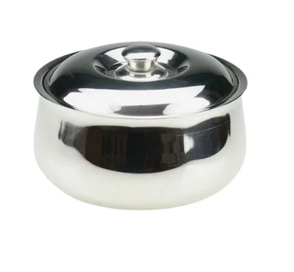 Stainless Steel Hot Pot For Food Luxury Casserole Round Shape Tabletop Kitchen Food Server Hotel Supplies Cookware with lid