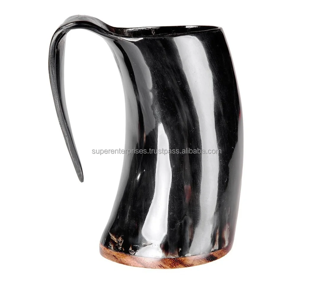 Shiny And Natural Design Horn Mug for Beer Drinking Indoor Decor Unique Material Design Drinking Mug