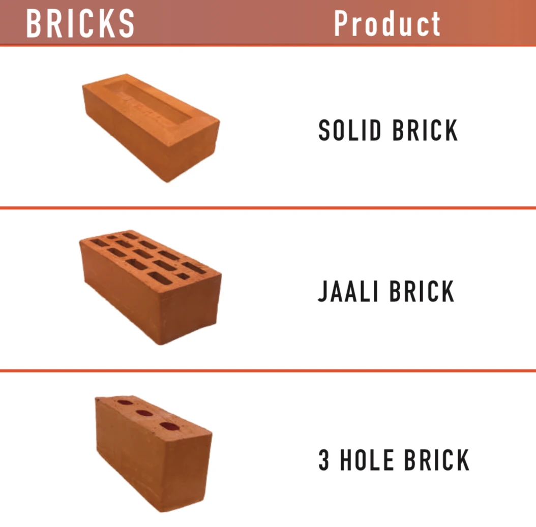 Terracotta Clay Brick High Strength Red Clay Brick For Home Construction Hollow Clay Brick Manufacturer from India 9*4*2.5 Inch