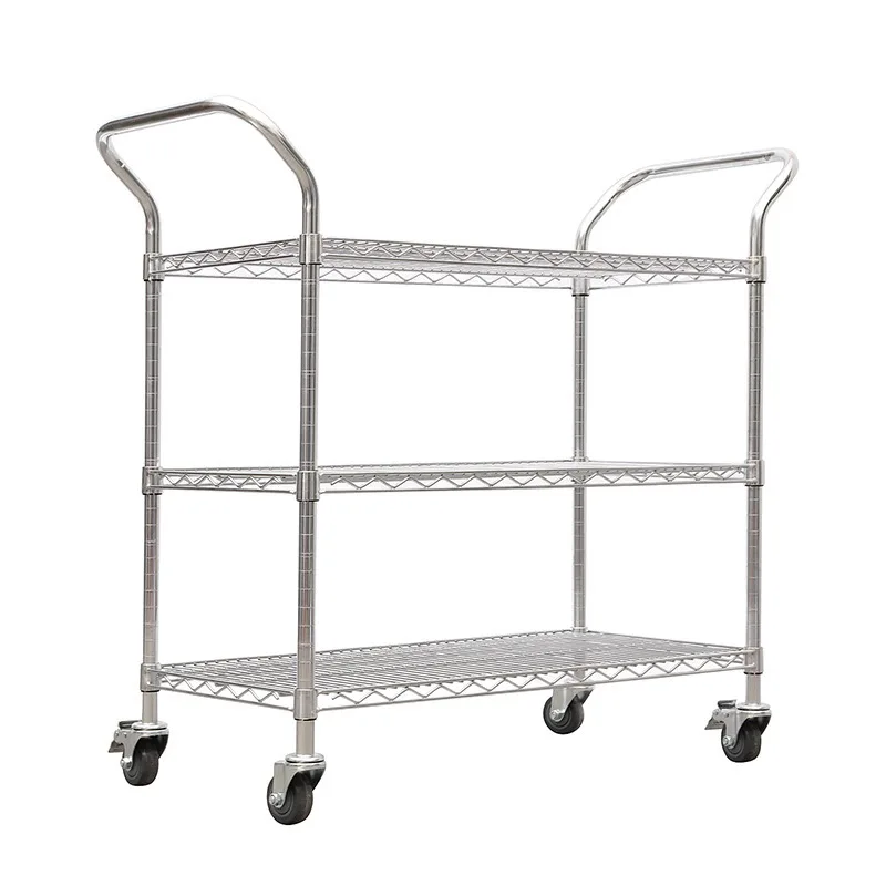 Anti-static wire network trolley e-commerce picking goods materials turnover cart SMT distribution silent warehouse sorting car