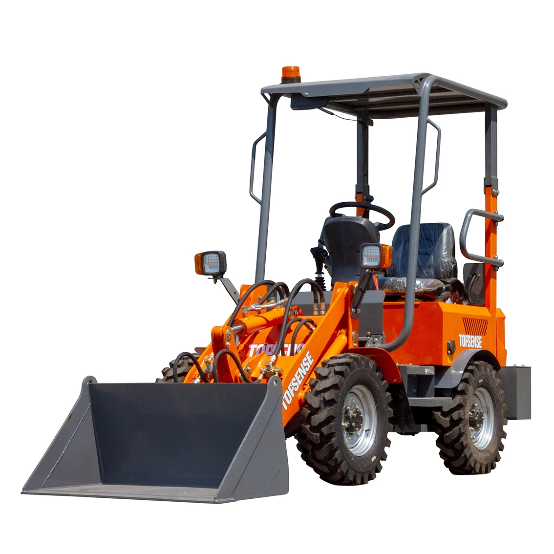 TSD604 4 wheel drive mini front end shovel snow bucket electrical loader 0.4ton battery small for sale