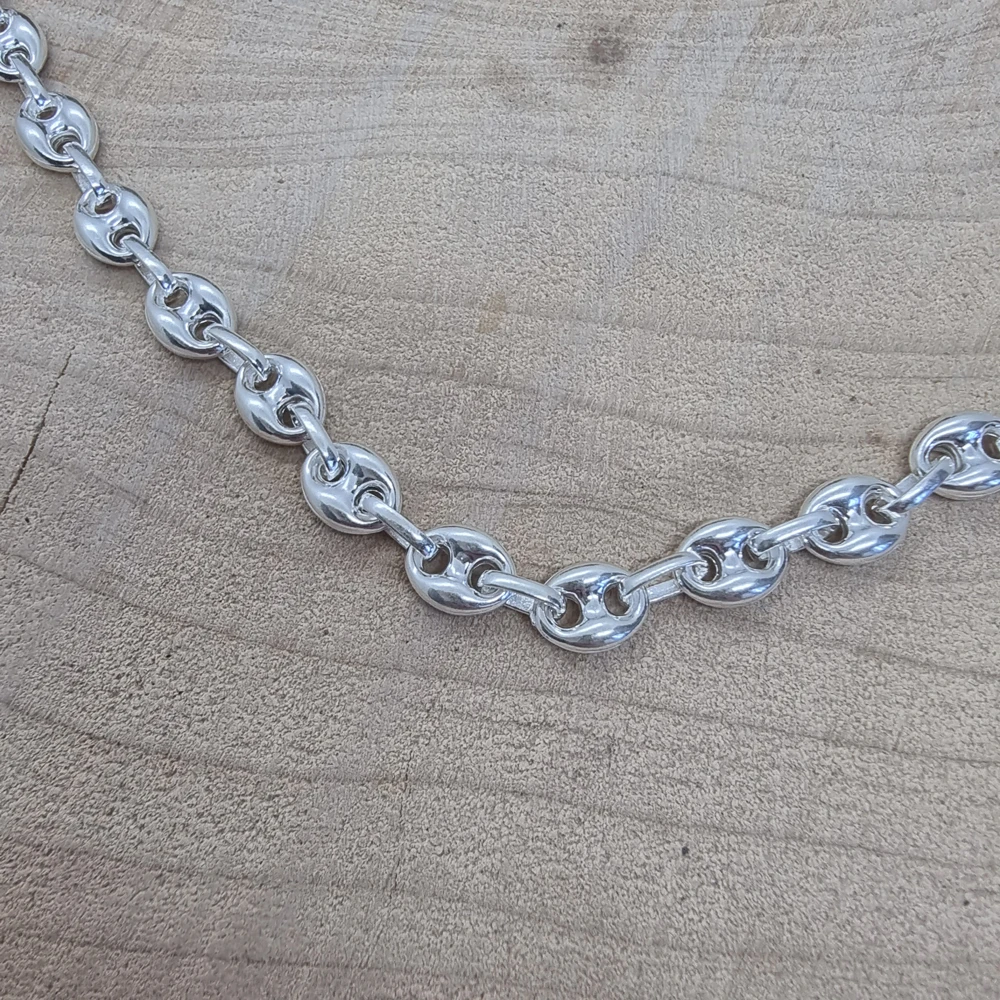 925 Sterling Silver Link Chain Sailor Men Jewellery Coffee Bean Necklace Wholesale Mens Jewelry Trendy Hot Sale Women Unisex