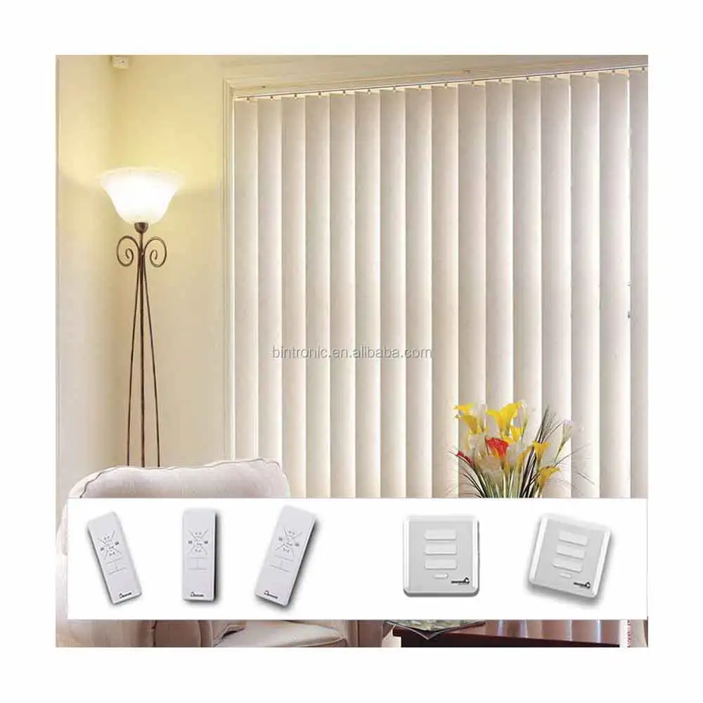 Bintronic Appliances for Home Interior Design Motorized Vertical Blinds Electric Office Door Blinds