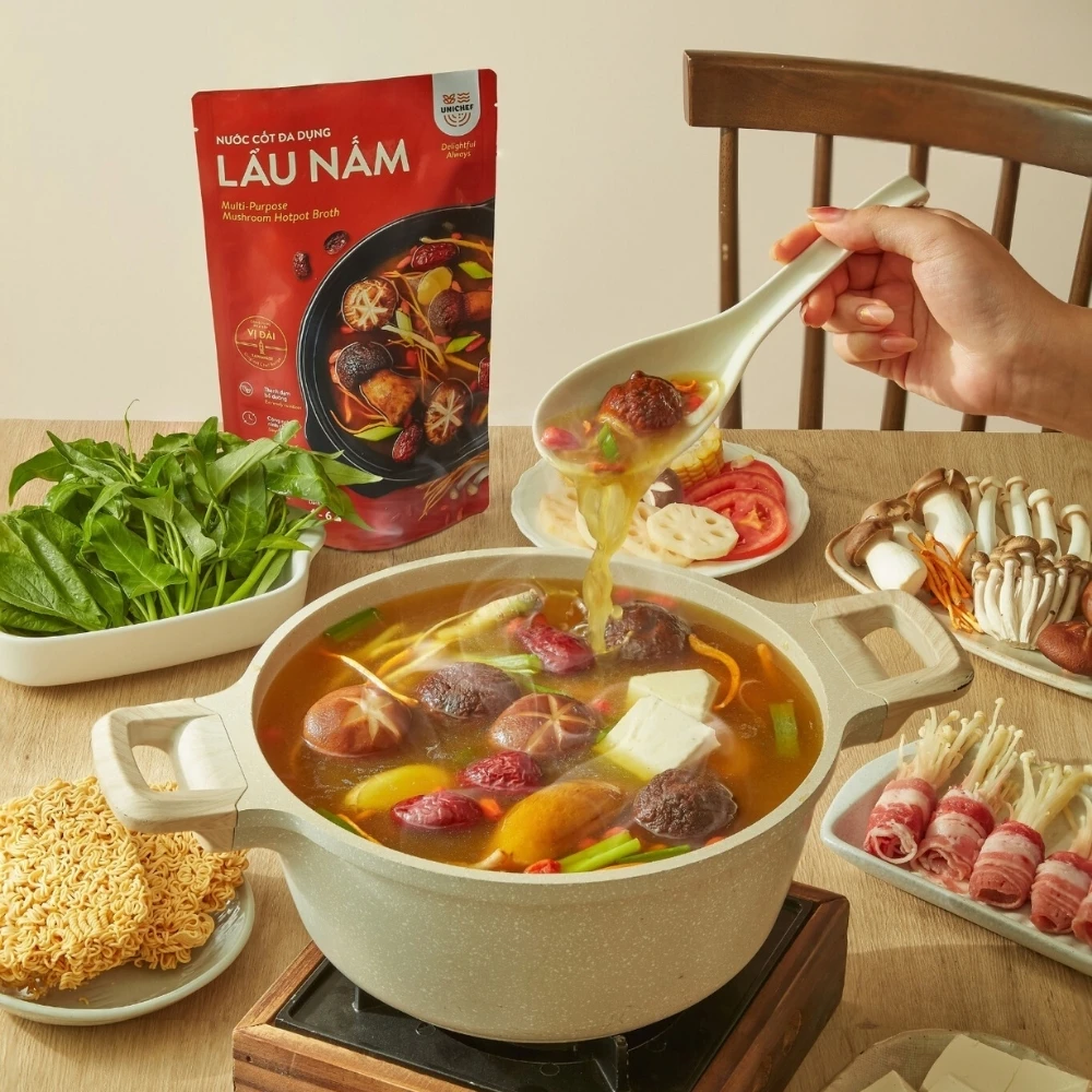 Hotpot Soup Base Fast Delivery Mushroom Hotpot Broth Unique Flavor Instant Soup Ingredients Wholesale Vietnam Manufacturer