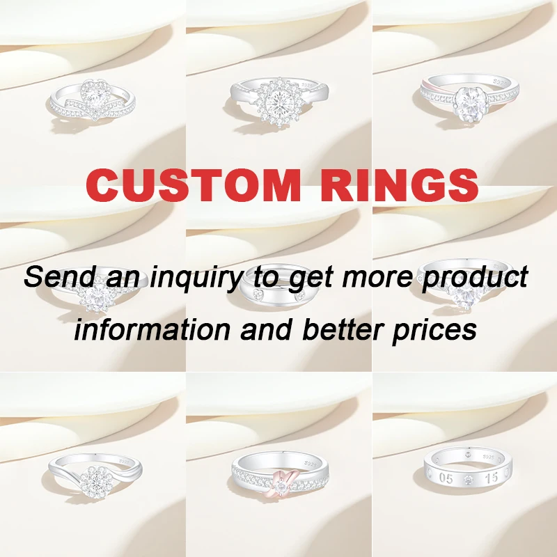 Wholesale Engagement Wedding Rings Custom 14K 18K 24K Solid Silver Gold Women 925 Sterling Silver Moissanite 3A Cubic Zirconia