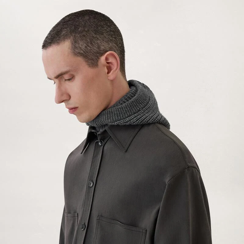 Custom Logo 1 Hole Men Women Wool Mohair Winter Knit Hoodie Ski Mask Facemask Balaclava