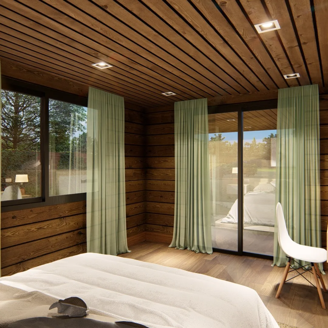 Project Johann hybrid log cabin set direct from production energy efficient residential  kit flat pack EC5 hybrid construction