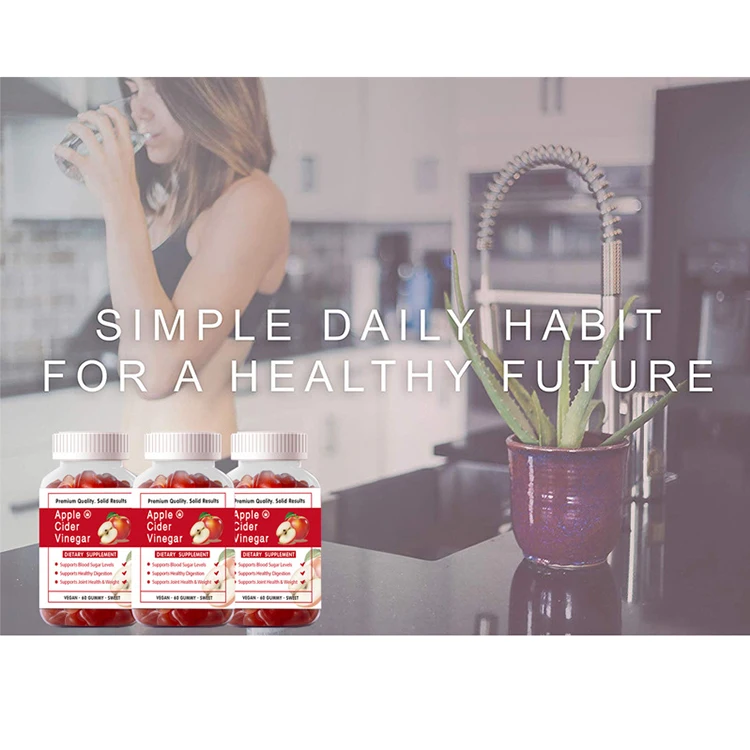 Частная марка косметических органических жевателей яблочного уксуса