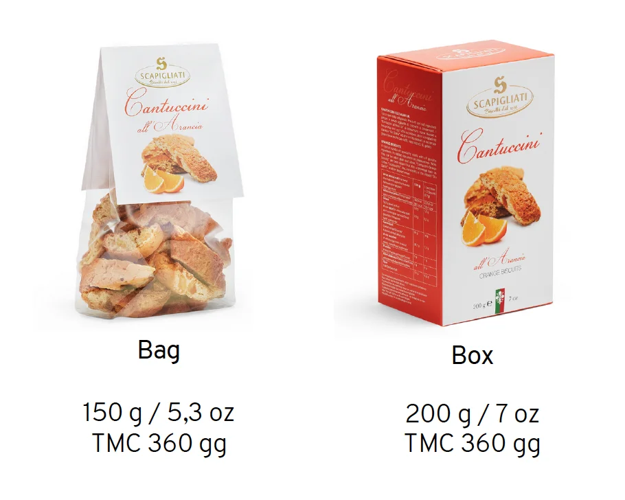 Итальянский шоколад cantucci и оранжевый Сделано в Италии от Scapigliati