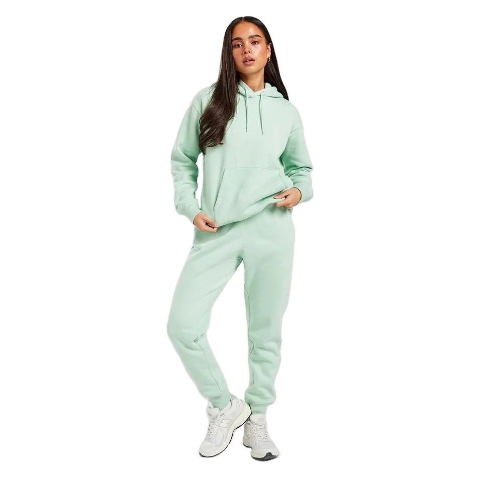 Wholesale Cheap Price 2022 Cotton Custom Logo Thick Fleece Hoodie And Sweatpants Fashion High Quality Over-Sized Tracksuit Women