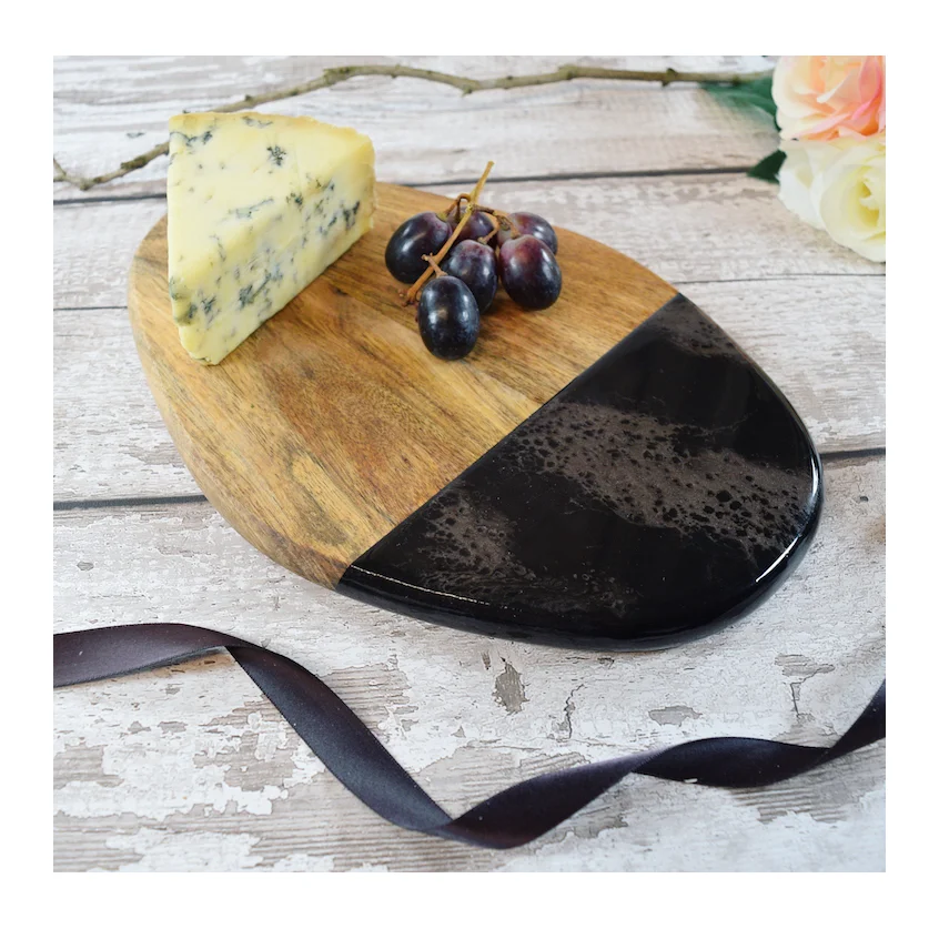 best Design Epoxy Resin Natural wood Cheese board Fruits Vegetables Chopping Serving Cutting Board durable quality best price