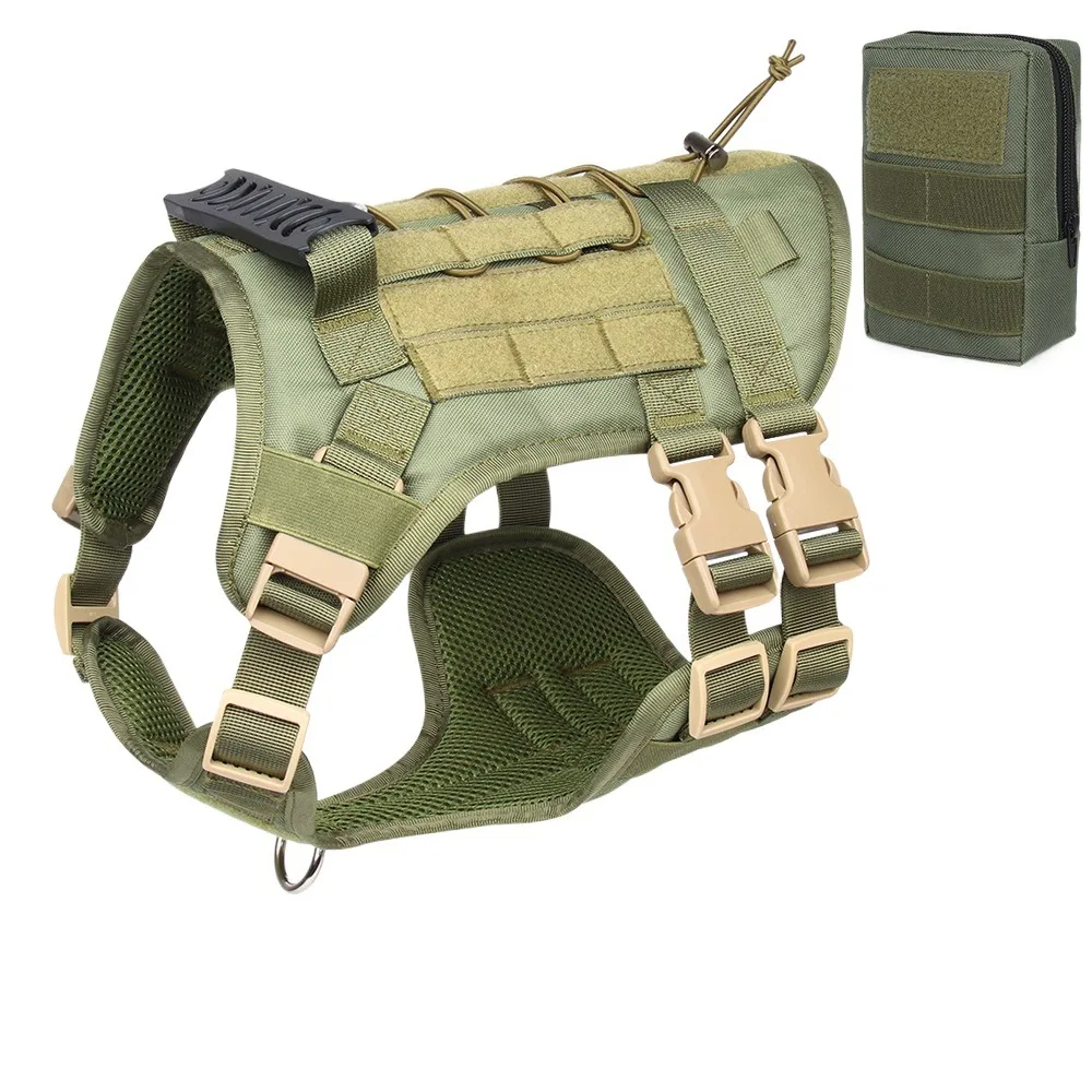 High quality wholesale large dog harness custom logo outdoor pet dog harness tactical adjustable large dog tactical harness