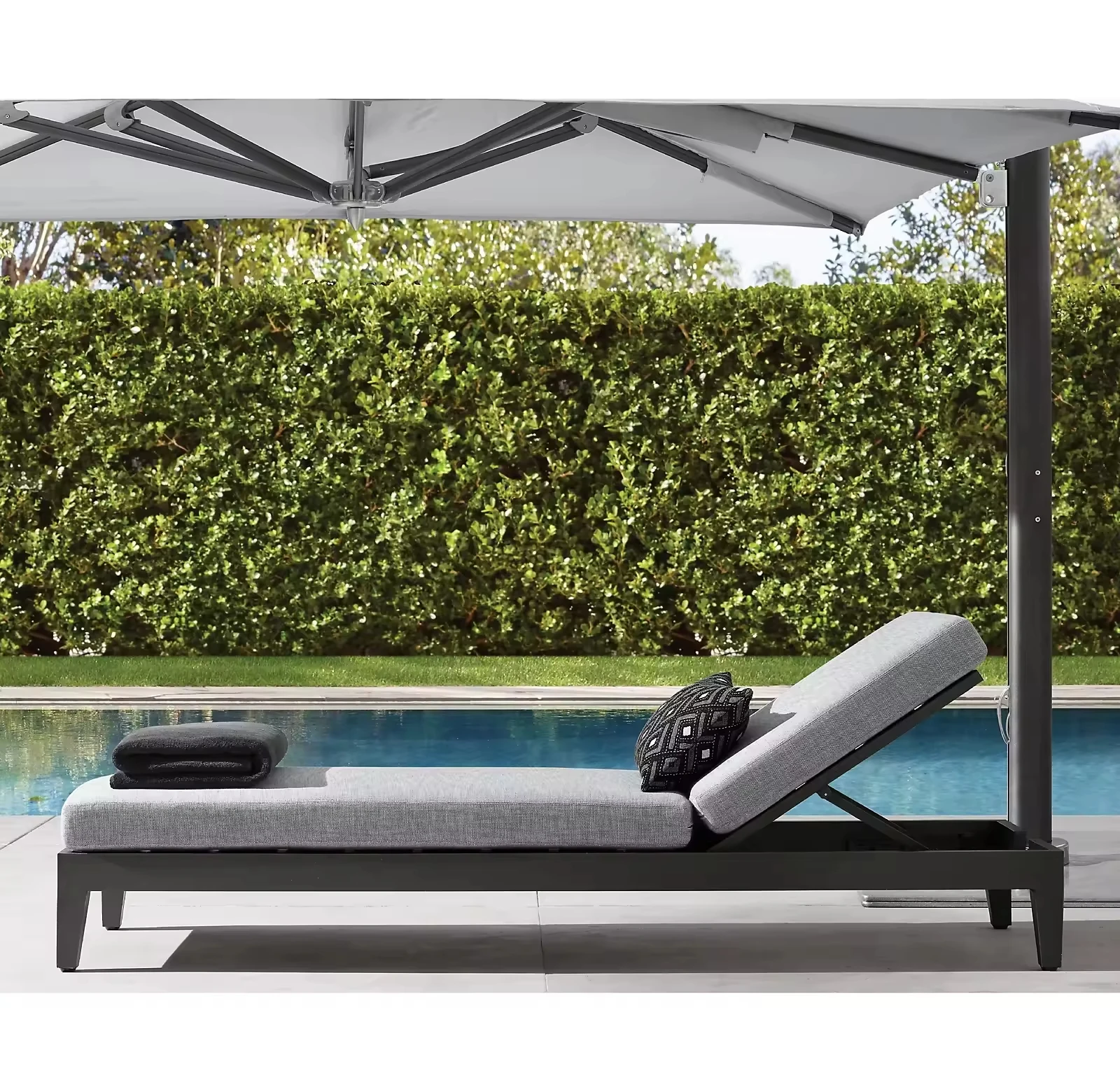 Roydi Factory Outdoor Garden Hotel Furniture Waterproof Day Bed Aluminum Alloy Lounge Chair Balcony Beach Outdoor Chaise Lounge