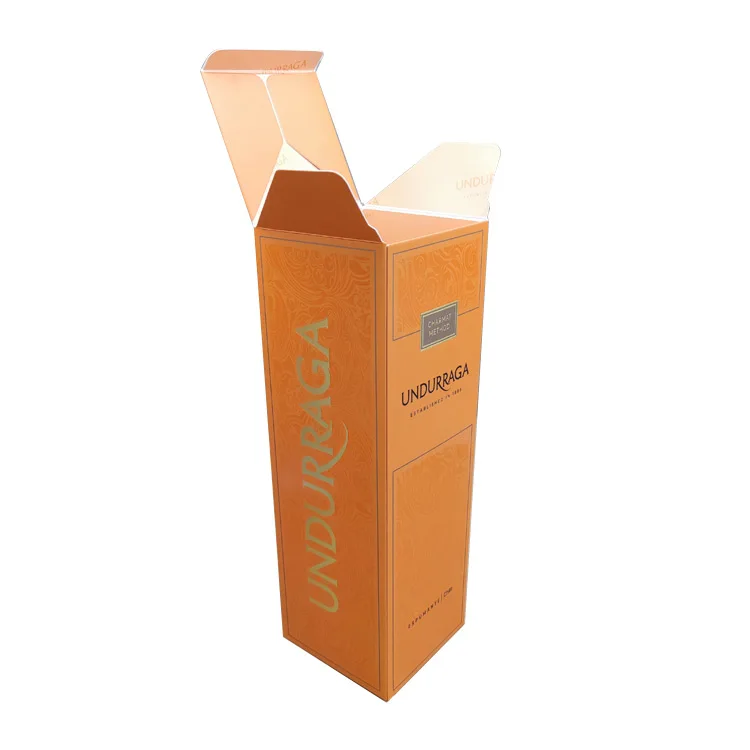 Custom Luxury Cardboard Single Glass Bottle Display Wine Gift Packaging Paper Wine Box Tea Box Beverage Coated Paper Recyclable
