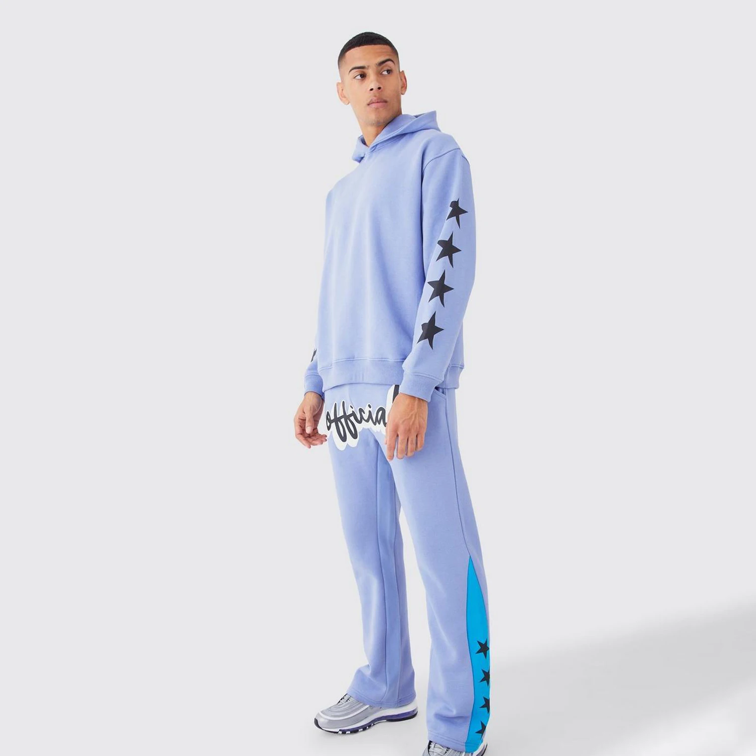 Custom Vintage Hoodie and Sweatpants Jogging Two Piece Set Dtg Screen Print Flare Tracksuit Mens Tracksuits
