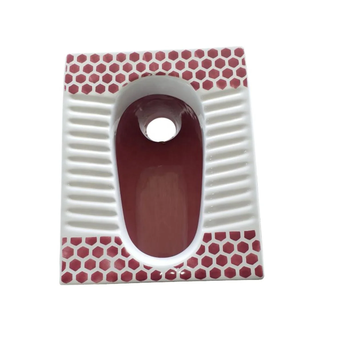 Export Quality Ceramic Orange Double Color Sanitary Ware - Durable Flush Valve Technology, Squatting Indian Toilet WC Pan