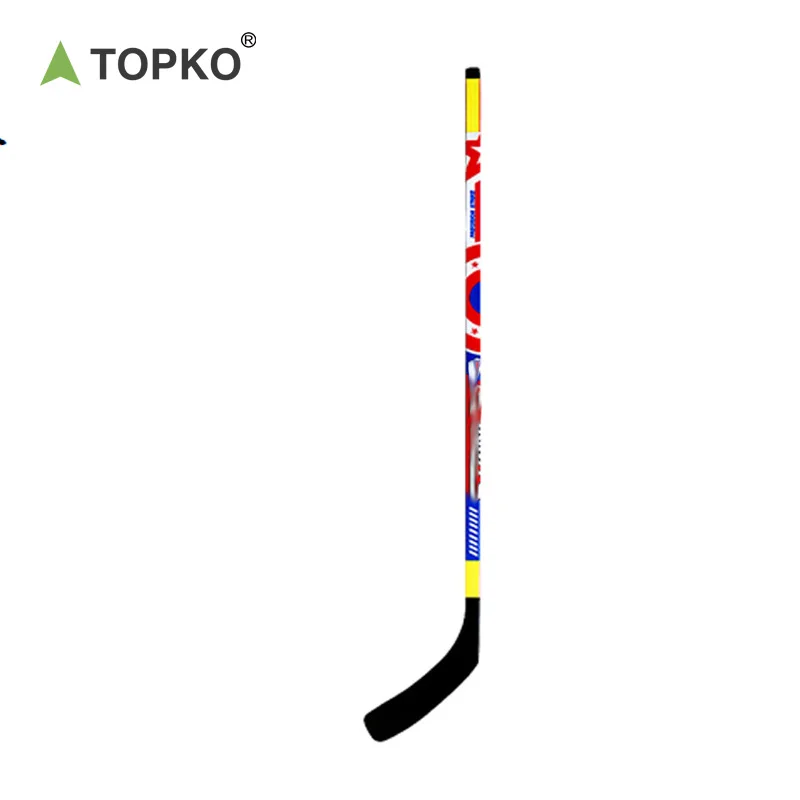 TOPKO High Quality Senior Ice Hockey Stick Wear-Resistant Nylon Fiberglass Head Outdoor Wooden hockey stick