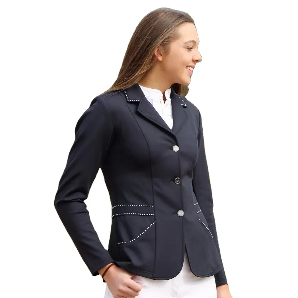 Top Quality Equestrian Horse Riding Women Softshell Nylon Spandex Show Jackets And Competition Coats