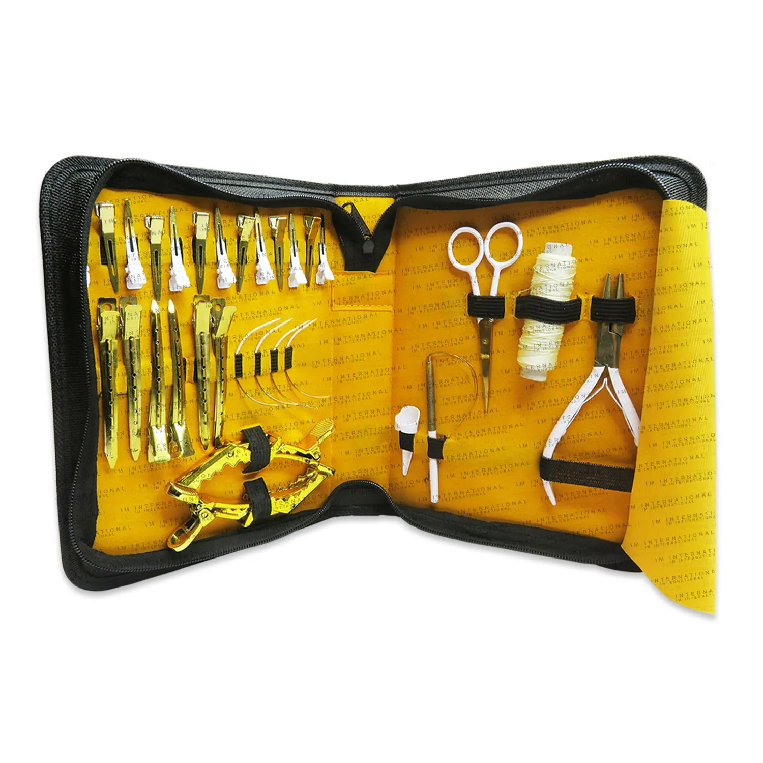 Professional Leather Case Multi Functional Tools Beading Plier Pulling Loop Tool Regular Color Thread In Hair Extension Kit