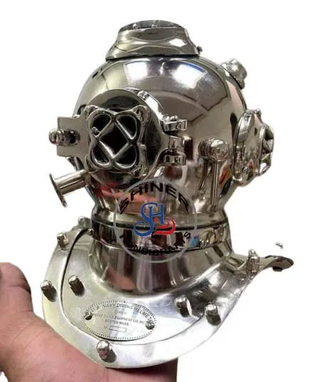 US Navy Mark Helmet Boston Marine Deep Sea Scuba Diving Helmet Silver Polished Diving Helmet Home Decor Gift