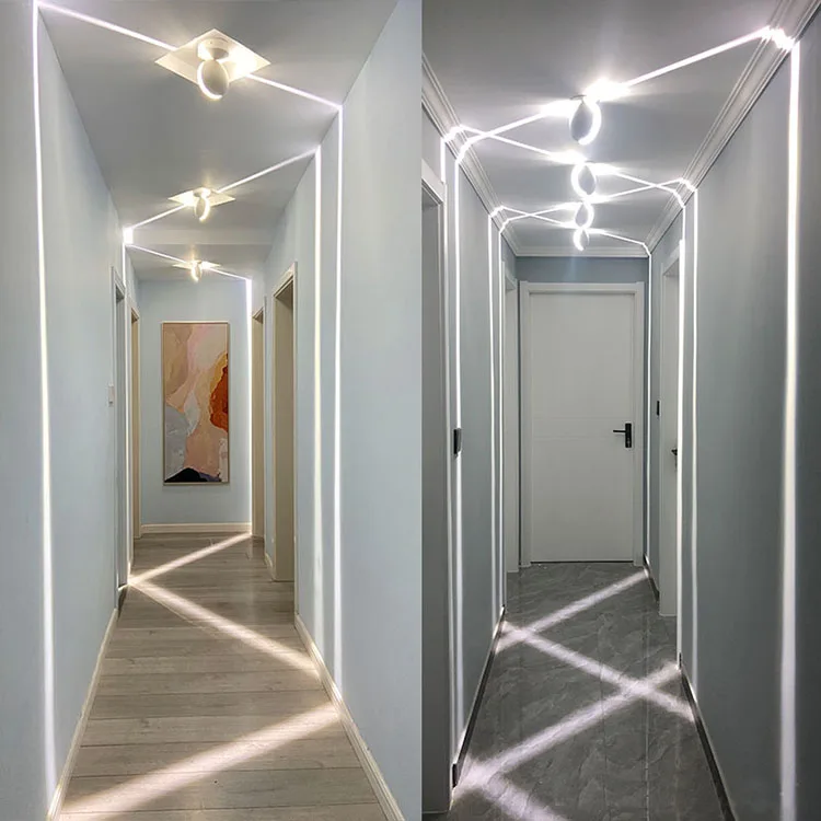 Corridor Indoor Spot Lights Project Line Circular 360 degree Modern Ceiling Light Surface Mounted Led Wall Lamp