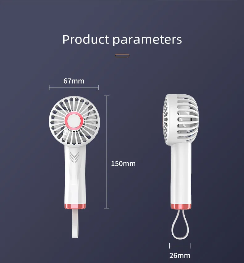 Creative Desktop Ventilador Outdoor Rechargeable Portable Fan USB Charging small fan Mini Handheld Hand-held Pocket Fan