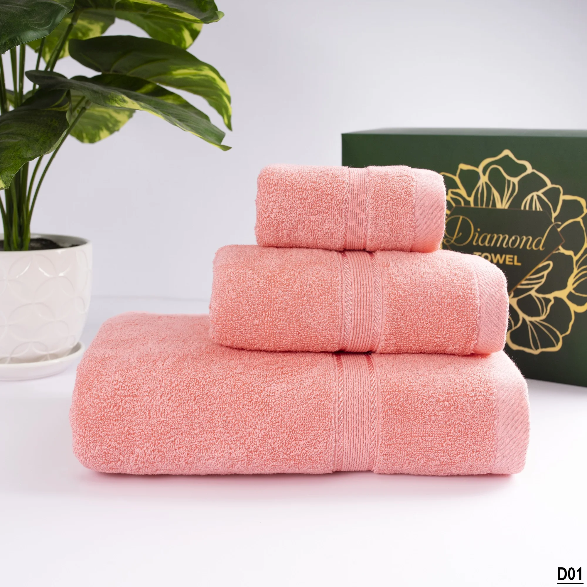 Vietnam Best Supplier Wholesale 100% Cotton 3 Product Hand Face Bath Towel Set Hot Sale Towel Gift Set 2021