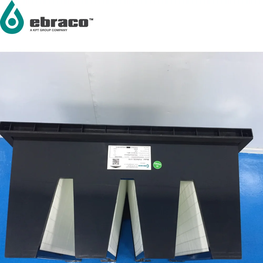 Ebraco F9 95<Em Medium Fine Filter Puracel V Abs Frame 287x592x292mm 4V (12x24x12inch) For HVAC, AHU, Cleanroom Full Customized