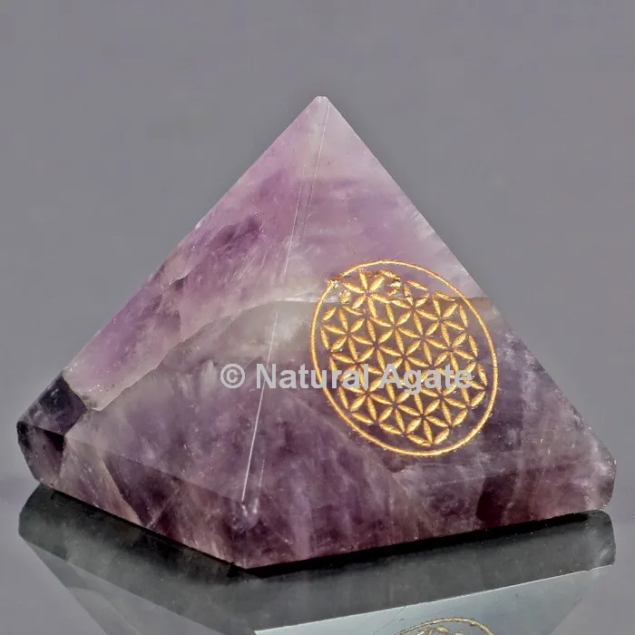 Black Agate Natural Gemstone Orgone Seven Chakra Reiki Healing EMF Protection Pyramid Semi-Precious Stone Craft