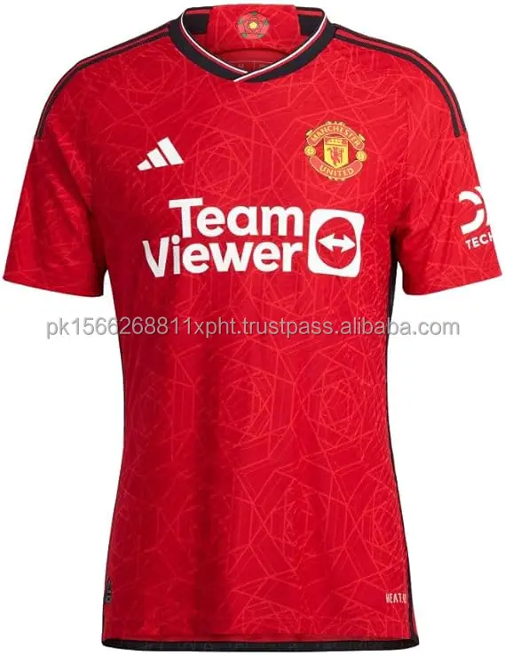 2024 Custom Soccer Uniform O-Neck Half Sleeve Sports Authentic Jersey Polyester Made Soccer Jersey & Shorts Set