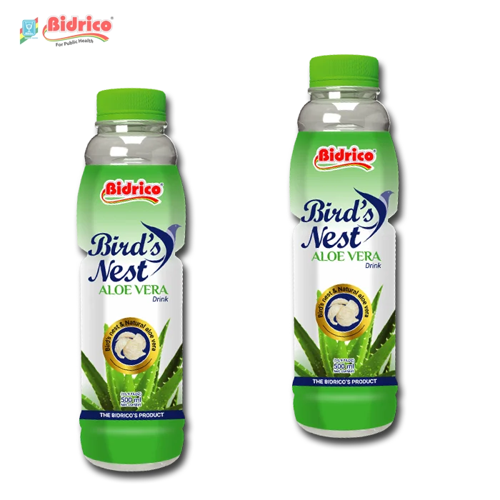 High Quality Bidrico Bird Nest Aloe Vera Drink Bottle 500ml Pet Plastic Carton Box Packing ISO Halal cGMP HACCP Certificate