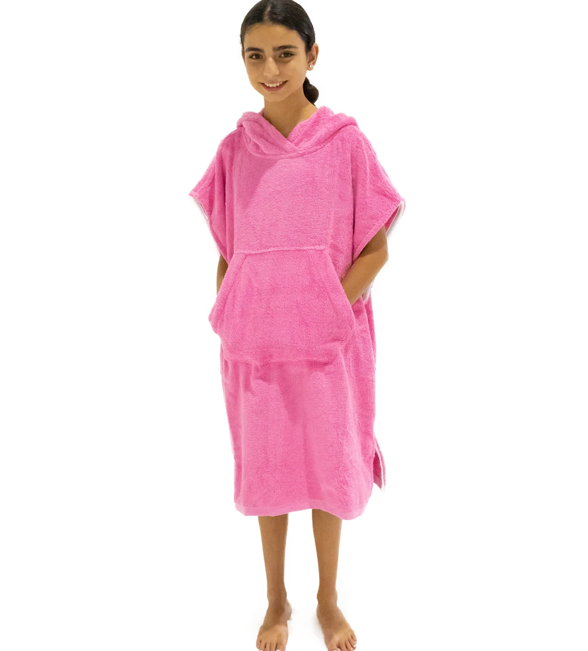 Kids Surf Surf Poncho Towel 100% Cotton Pink Poncho Towels for Kids Sports Surf Bath Sports Swimming Towel Robe