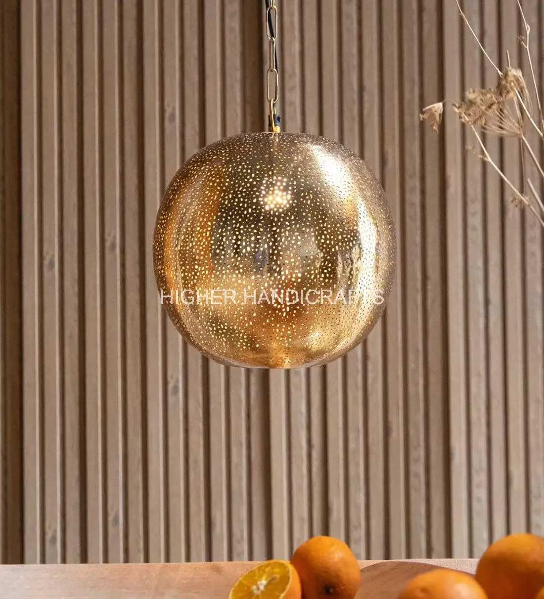 Gold Iron Brass Arabic Pendant Light Hanging Light Fixture Bedroom Lamp Modern Style Lamps