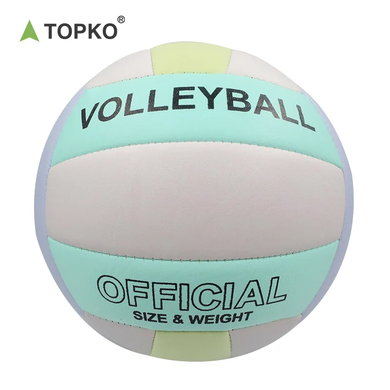 TOPKO Outdoor Indoor High Quality Pvc+Rubber Volleyball Size 5 Beach Match Volleyball Ball Adult Colorful Practice Volleyball