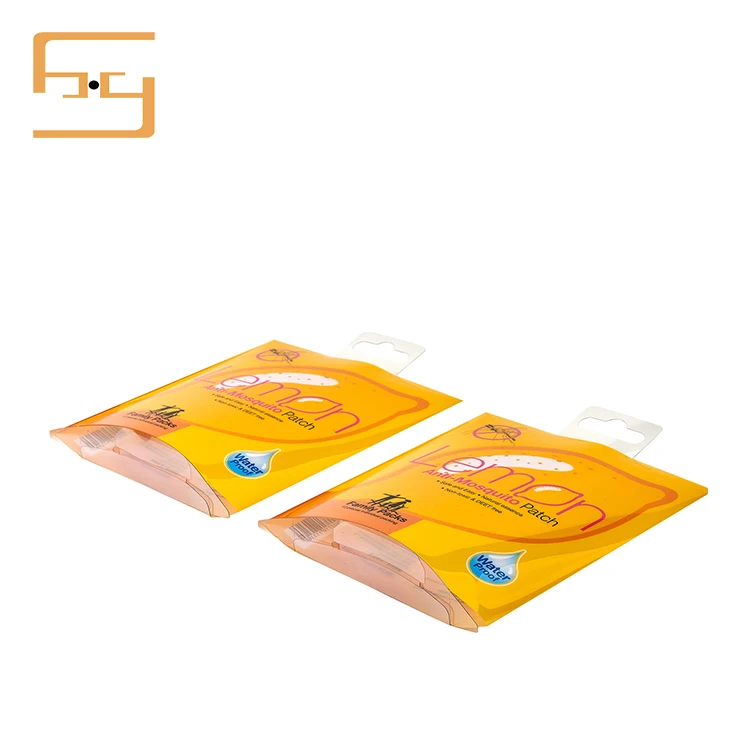 Custom Printed Lemon Pattern With Color Using CMYK Printing Process For Mosquito Repellent Sticker Packaging