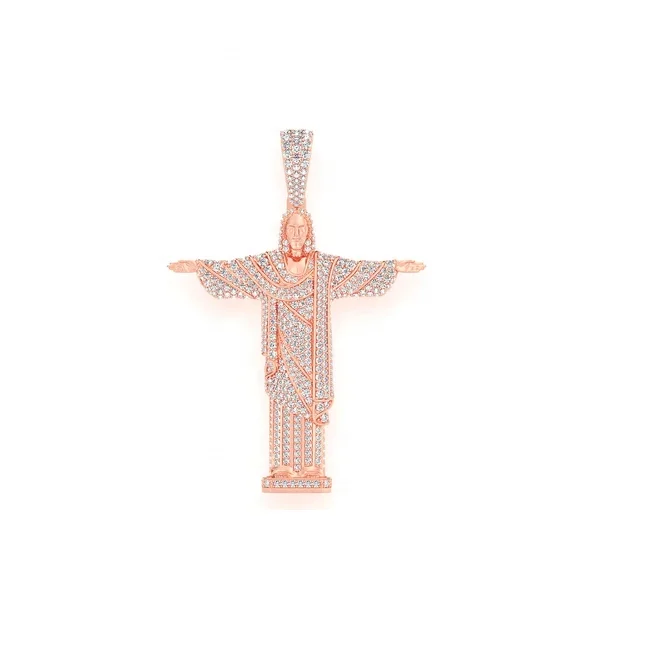 2022 New Hip Hop Jesus Christ The Redeemer Pendant Religious Christianity Hip Hop Jesus Pendant For Men And Women