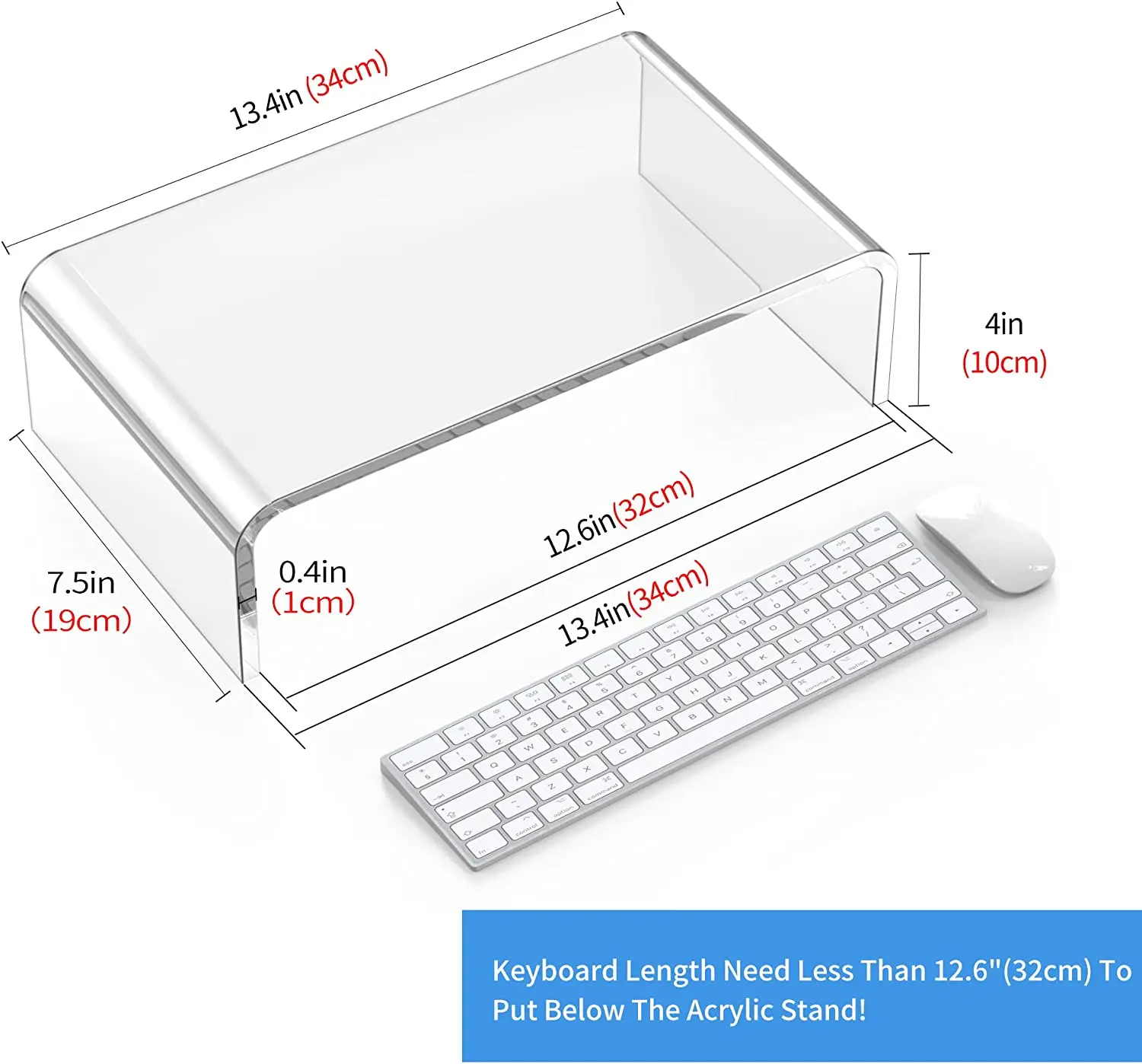 Прозрачная акриловая подставка для ноутбука домашнего использования стойка-органайзер клавиатуры