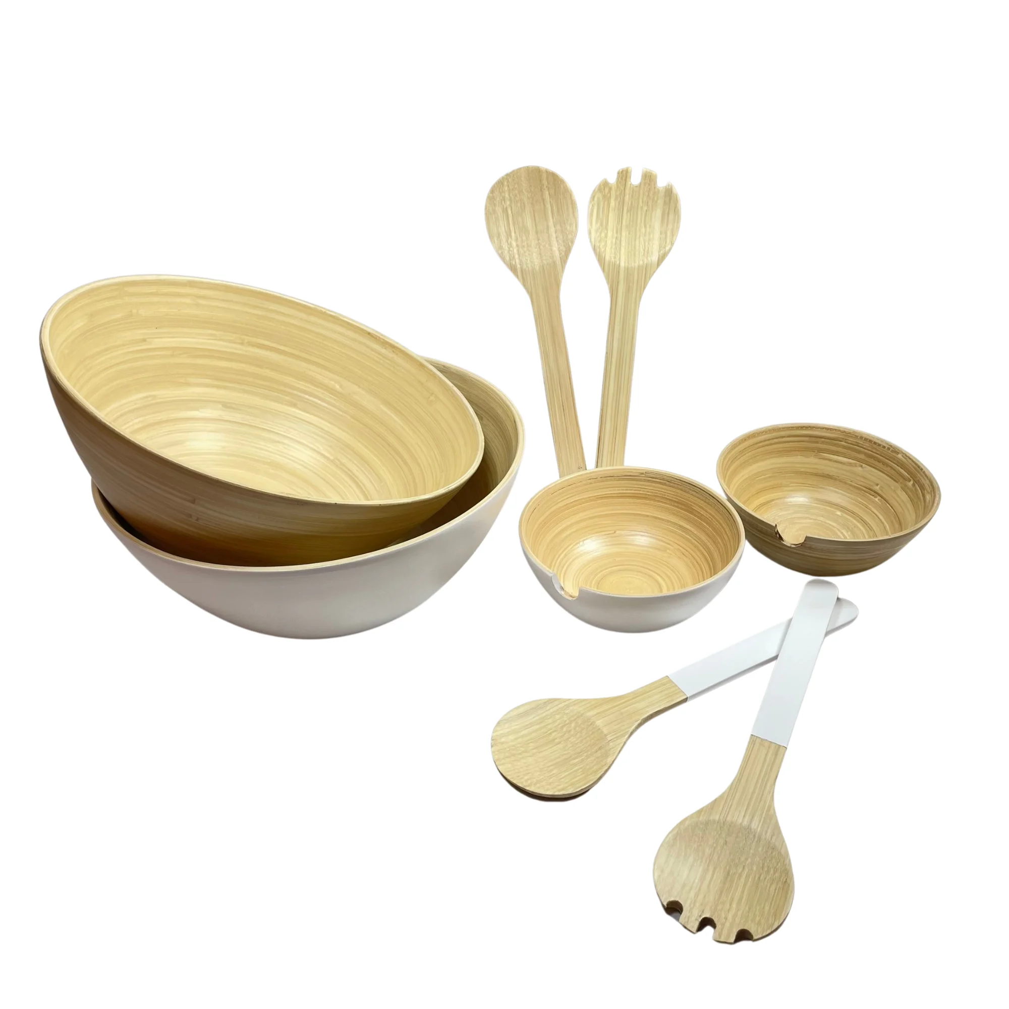 Hot Selling ROUND SPUN BAMBOO salad bowls bamboo fiber from Vietnam serving ecofriendly natural fruit vegetable crystal bowl