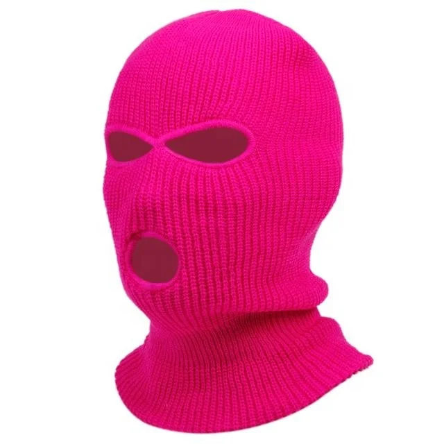 Custom Budget Plain Knitted Full Face Cover Blank Skimask 3 Hole Winter Hat Ski Mask Balaclava