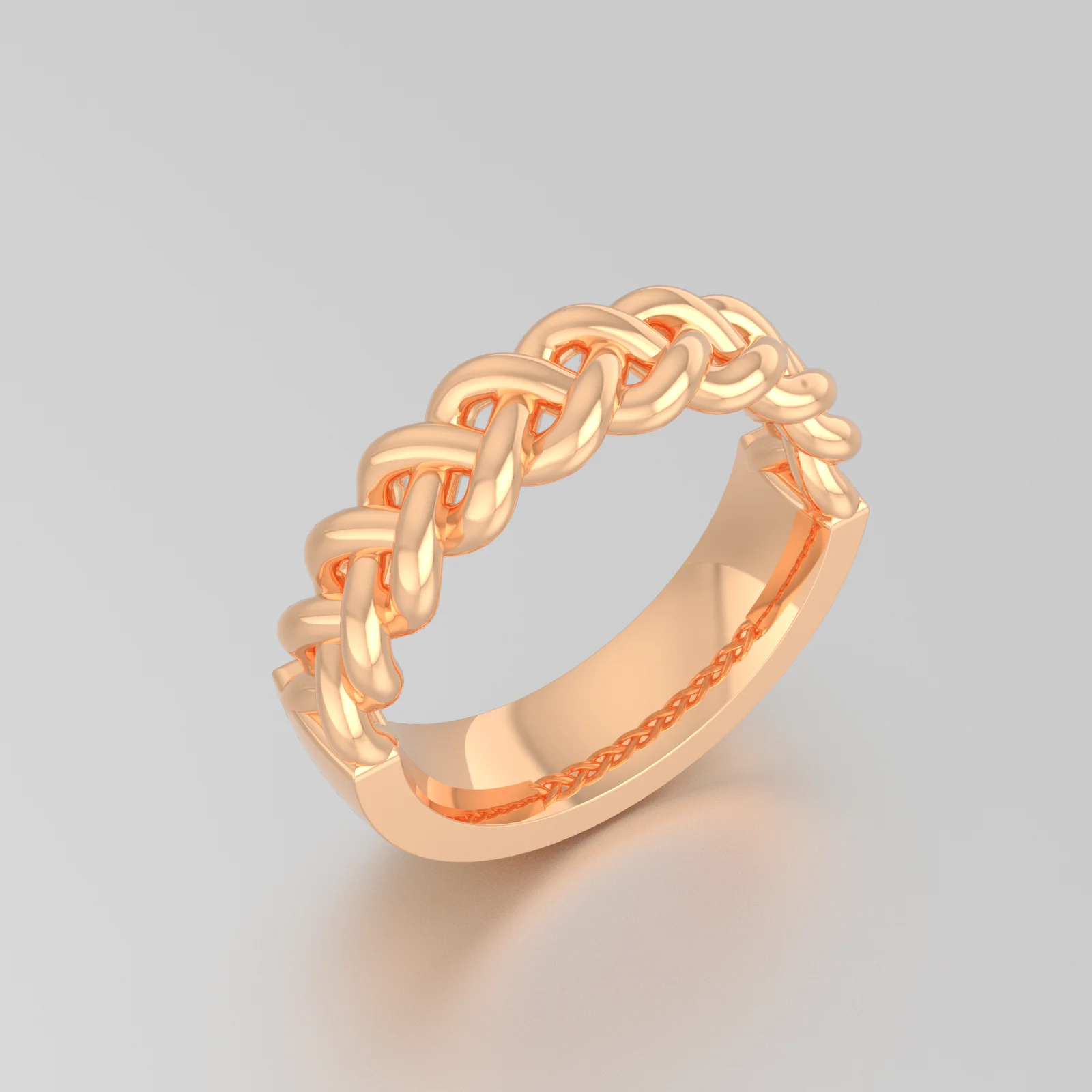 Couple Weaving Width 5mm 925 Sterling Sliver Rose Gold Plated Silver Ring 3.5mm Rings Anillo De Pareja Joyas Plata