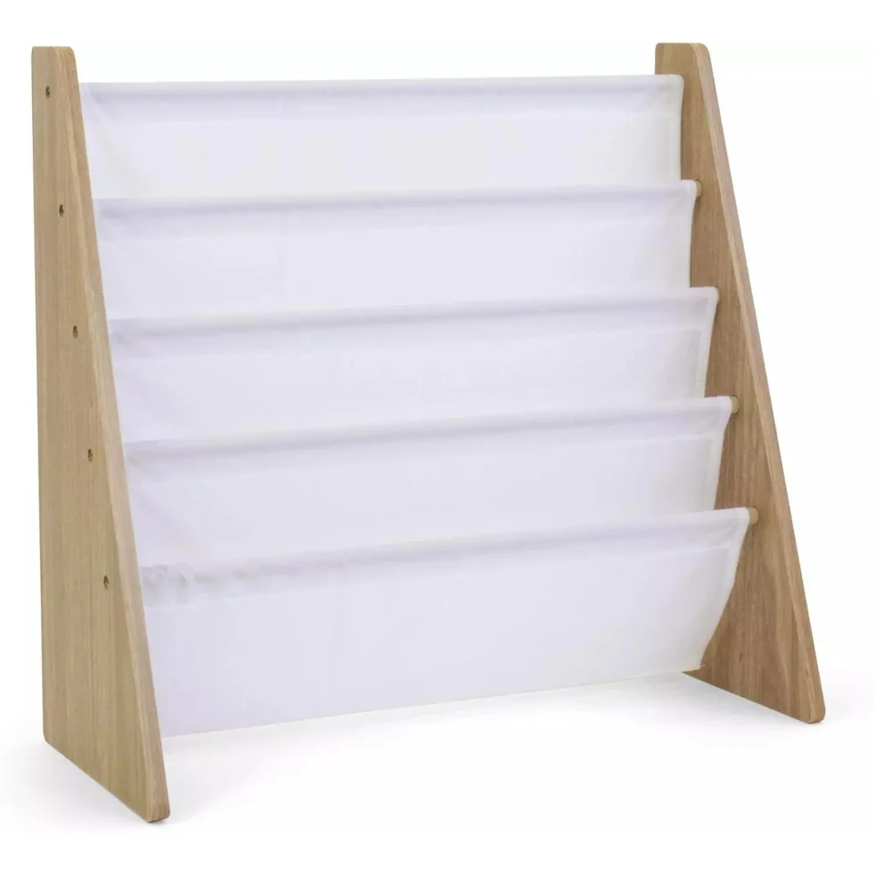 4 tier, Natural/White Kids Book Rack Storage Bookshelf with Deep Sleeves, Universal - From Vietnam for Global Market