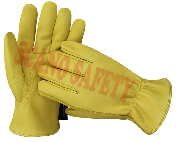 Work Gloves Full Leather Driving gloves Men For Motorcycle Gardening Safety Protective Fruit Picking