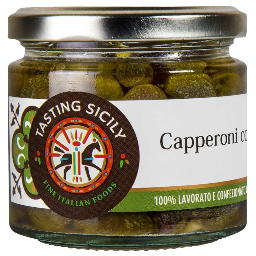 Made in Italy high quality food products condiment ready to eat  Flavoured Capers 170g (drained weight 125g)